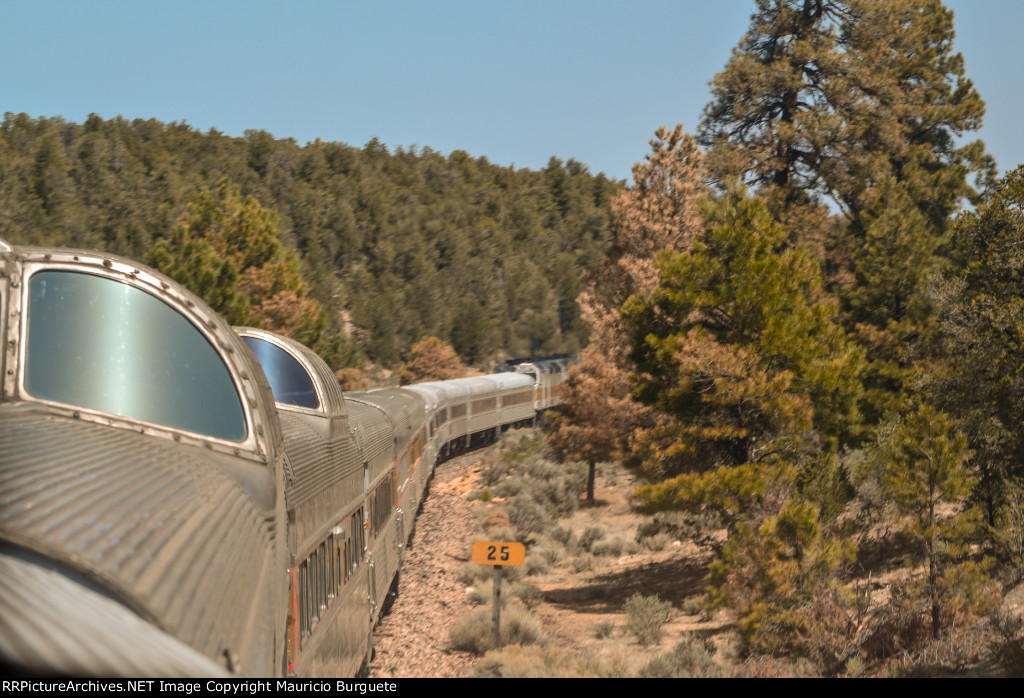 Grand Canyon Railway traveling to the Canyon